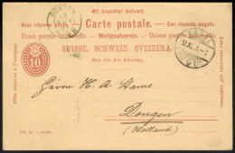Schweiz Ganzsache P 25 F/A Frage Und Antwort Von Basel N. Dongen 1891 - Brieven En Documenten