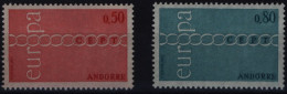 Andorra Französische Pos 232-233 Europa CEPT 1971 Komplett Postfrisch MNH - Lettres & Documents