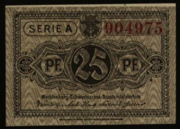 Geldschein Banknote Notgeld Mecklenburg-Schwerin 8 D. 25 Pfg. 1.5.1922 - I. - Sonstige & Ohne Zuordnung