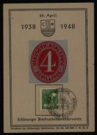 All. Besetzung Gemeinschaft Gedenkblatt Schleswig 10 J.Briefmarkensammlerverein - Sonstige & Ohne Zuordnung