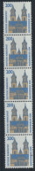 Bund Rollenmarken 5er Streifen 200 Pf Sehenswürdigkeiten 1165 R II Postfrisch - Roulettes