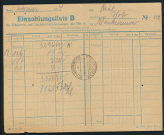 Bund Postsache Einzahlungsliste B F. Postanweisungen Landpoststempel Blankenmoor - Andere & Zonder Classificatie