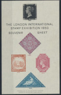 Großbritannien The London International Stamp Exhibition Souvenir Sheet 1950 Bug - Storia Postale