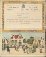 Belgien Schmuck Telegramm Künstler Arm Lyney Rathaus Hochzeit 1954 Weihnachten - Altri & Non Classificati