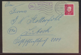Landpoststempel Wentorf über Mölln Lauenburg Schleswig Holstein Brief Bund EF - Lettres & Documents