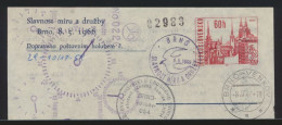 Flugpost Air Mail Tschechoslowakei Adresszettel 60 H. Mit SST Brno Venkov - Cartas & Documentos