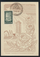 Saarland Brief 307 Gute Anlaßkarte Ausstellung Garten Blumen Maximumkarte FDC - Usati