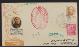 Flugpost Air Mail Spanien Spain Gedenken An Francisco Javier Pamplona Valencia - Cartas & Documentos