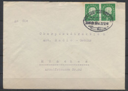 Bund Brief MEF 303 Heuss Waager. Paar Bahnpost München Bayrischzell Zug 01314 - Lettres & Documents