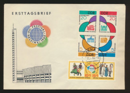 DDR Brief Zusammendruck 901-904 Jugend + Studenten Weltfestspiele Jena FDC - Zusammendrucke