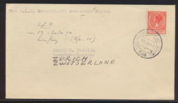 Flugpost Air Mail Niederlande Erstflug Brief Amsterdam Zürich SChweiz - Aerei