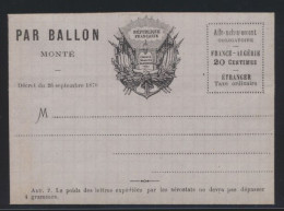 Flugpost Air Mail Ballonpost Ballon Monte Frankreich France 20 C. Faltbrief Von - Brieven En Documenten