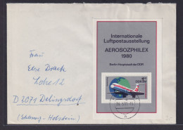 DDR R Brief EF Block 59 Luftpost Ausstellung Aerosozphilex Freiberg N Delingdorf - Brieven En Documenten