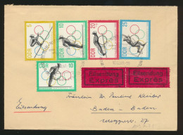 DDR Eilboten Brief 1000-3 Olympia Winterspiele Sport SST Berlin Nach Baden Baden - Storia Postale