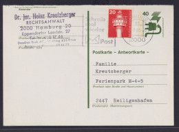 Bund Ganzsache Unfallverhütung + ZuF Industrie & T. P 119 Antwort Hamburg Nach - Cartes Postales - Oblitérées