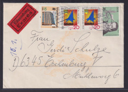 DDR Eilboten Brief Dresden Nach Eschenburg Hessen Thüringen Glas 5.1.1984 - Storia Postale