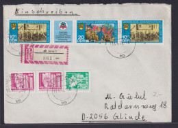 DDR Zusammendruck R Brief Jugendfestival + Bauten Jena Nach Glinde - Se-Tenant