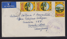 Falklandinseln Brief MEF 236 Wappen Destination Montevideo Uruquay 2.11.1975 - Islas Malvinas