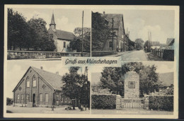 Ansichtskarte Münchehagen Schule Kapelle Kriegerdenkmal Hannover Rehburg-Loccum - Autres & Non Classés