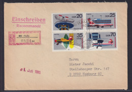 DDR Brief Viererblock Zusammendruck 2516-1519 Luuftpostausstellung Interflug - Storia Postale