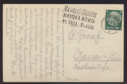 Sport Reich Ansichtskarte Hindenburg SST Reichsfestspiele Heidelberg - Covers & Documents