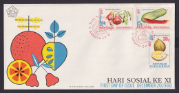 Indonesien Brief Fürsorge Früchte Obst 623-625 Bandung FDC Vom 20.12.1968 - Indonesien