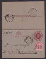Natal Afrika Kap Der Guten Hoffnung Ganzsache 1p Queen Victoria ZuF Kartenbief - Cap De Bonne Espérance (1853-1904)
