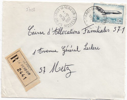 37038# LETTRE FRANCHISE PARTIELLE RECOMMANDE Obl NOROY LE VENEUR MOSELLE 1967 Pour METZ 57 - Cartas & Documentos