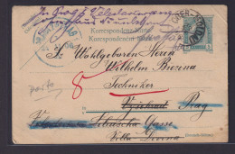 Österreich K1 Ober Moldau Obermoldau Böhmen Tschechien 5 Kr. Ganzsache Nach - Storia Postale