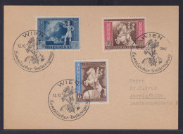 Österreich Ostmark Brief Karte 820-822 Postkongress Als Echt Gelaufener FDC Wien - Briefe U. Dokumente