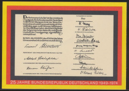 Bund Ganzsache Grundgesetz 30 Pf Sonderwertstempel PSo 4 25 Jahre Bundesrepublik - Cartes Postales - Oblitérées