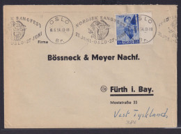 Musik Norwegen Brief Selt. Maschinen SST Sängerfest Oslo Nach Fürth Bayern - Lettres & Documents