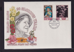 Falklandinseln Attr. Brief 90. Geburtstag Queen Elisabeth FDC 4.8.1990 - Falkland Islands