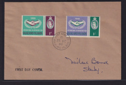 Falkland Inseln Brief Queen Elisabeth Internationale Zusammenarbeit 151-152 FDC - Islas Malvinas