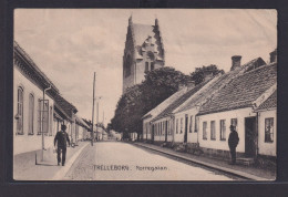 Ansichtskarte Trelleborg Schweden Norregatan Strassenansicht Kirche Religion - Svezia