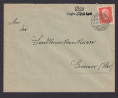 Plau über Crossen Oder Land Brandenburg Deutsches Reich Brief - Storia Postale