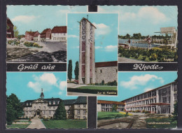 Ansichtskarte Rhede Marktplatz Freibad St. Gudula Kloster Landfrauenschule NRW - Autres & Non Classés