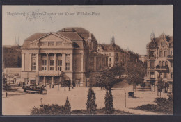 Ansichtskarte Magdeburg Zentral Theater Kaiser Wilhelm Platz Strassenbahn - Altri & Non Classificati