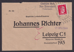 Lindchen über Neu Petershain Niederlausitz Brandenburg Deutsches Reich Brief - Cartas & Documentos