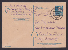 Turnow über Peitz Brandenburg DDR Postkarte Landpoststempel N. Assel B. Stade - Briefe U. Dokumente