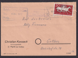 Papitz über Cottbus Brandenburg DDR Brief Landpoststempel Reklame Malergeschäft - Storia Postale