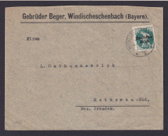 Deutsches Reich Windischeschenbach Bayern Geb. Berger Brief EF Bayern Abschied - Covers & Documents