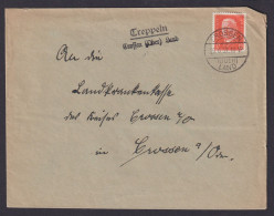 Treppeln über Crossen Oder Land Brandenburg Deutsches Reich Brief - Storia Postale