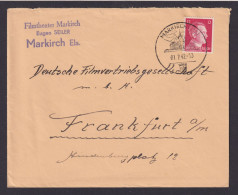 Deutsches Reich Brief EF Hitler Mit Reklame SST Markirch Elsaß Frankfurt Main - Cartas & Documentos