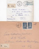 37041# LOT 2 LETTRES FRANCHISE PARTIELLE RECOMMANDE Obl PANGE MOSELLE 1968 Pour METZ 57 - Brieven En Documenten