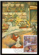 CARTE MAXIMUM -G. SEURAT - LE CIRQUE - OBLIT  1er Jour Illustrée 8.11.1969 PARIS EDITIONS Novis Paris - 1960-1969