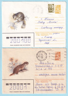 USSR 1980.1203. Animals. Prestamped Covers (2), Used - 1980-91