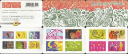 France 2008 Happy Holidays ! Christmas Greetings Set Of 14 Stamps In Booklet MNH - Commemoratives