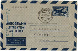 1, 18 AUSTRIA, 1953, AIR LETTER, COVER TO GREECE - Briefe U. Dokumente