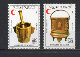 MAROC N°  891 + 892    NEUFS SANS CHARNIERE  COTE 2.00€    CROISSANT ROUGE  VOIR DESCRIPTION - Maroc (1956-...)